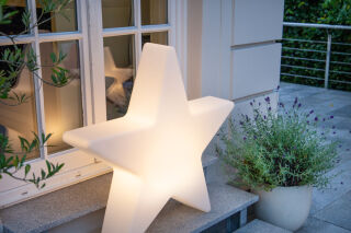 8 seasons design Motivleuchte Shining Star Solar 80 cm weiß