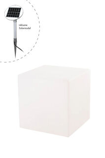 8 seasons design Leuchtwürfel Shining Cube Solar 33 cm weiß