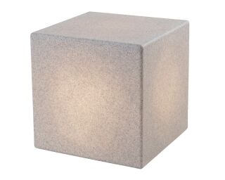 8 seasons design Leuchtwürfel Shining Cube Solar 33 cm stone