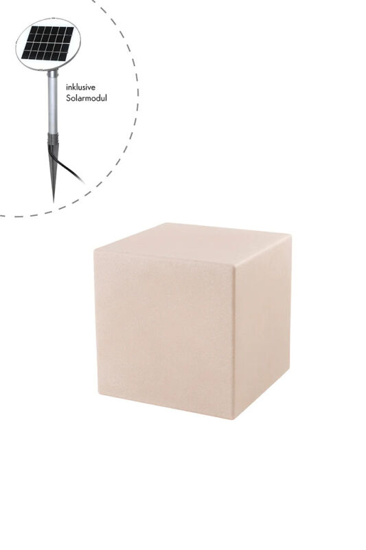 8 seasons design Leuchtwürfel Shining Cube Solar 43 cm sand - Leuchte
