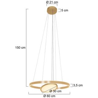Steinhauer Ringlux 60 gold Pendelleuchte LED 42W + 24W