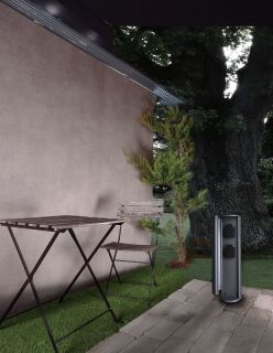 Deko Light Steckdosenturm rund 2-fach grau