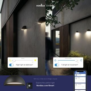 Nordlux Arcus Smart LED Wandleuchte schwarz