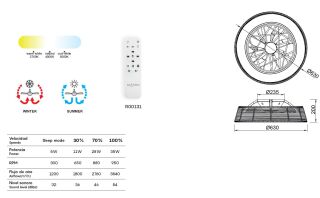 Mantra Indonesia Deckenventilator LED rattan weiß dimmbar Fernbedienung