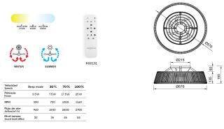 Mantra Polinesia Nautica mini Deckenventilator LED Tauwerk dimmbar Fernbedienung