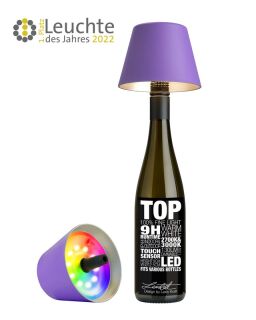 Sompex Top 2.0 flieder RGB Akkuleuchte Flaschenaufsatz