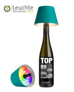 Sompex Top 2.0 türkis RGB Akkuleuchte Flaschenaufsatz