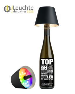 Sompex Top 2.0 schwarz RGB Akkuleuchte Flaschenaufsatz