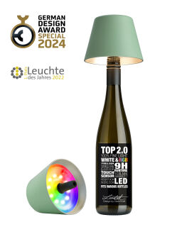 Sompex Top 2.0 oliv RGB Akkuleuchte Flaschenaufsatz