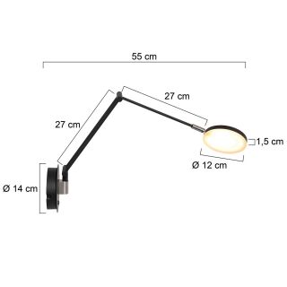 Steinhauer Soleil Wandleuchte schwarz LED