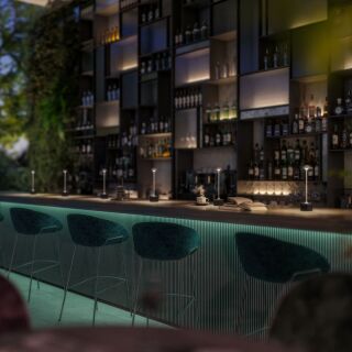 Sompex Flora chrom Akku Outdoortischleuchte