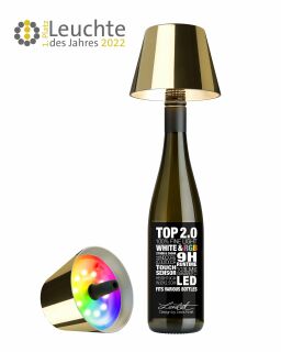 Sompex Top 2.0 gold RGB Akkuleuchte Flaschenaufsatz