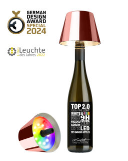Sompex Top 2.0 rosegold RGB Akkuleuchte Flaschenaufsatz