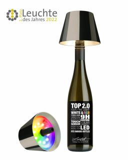 Sompex Top 2.0 space grau RGB Akkuleuchte Flaschenaufsatz