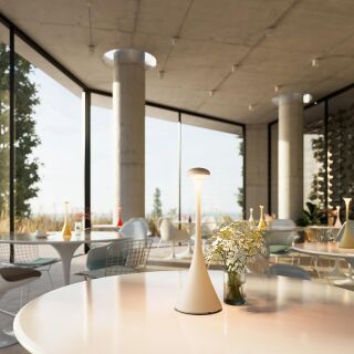 Sigor Nudrop dünenbeige Akku-Tischleuchte