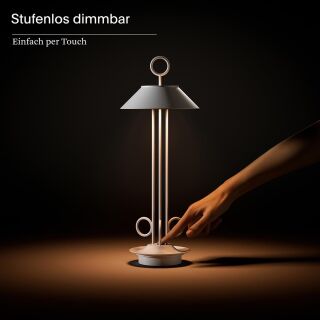 Sigor Nudiderot schneeweiß Akku-Tischleuchte