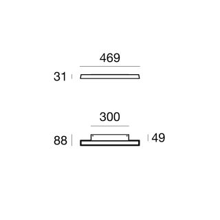 Linealight Wandleuchte Lira W dunkelbraun 47cm