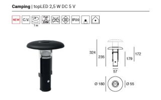 Linealight Camping Tischleuchte Akku schwarz