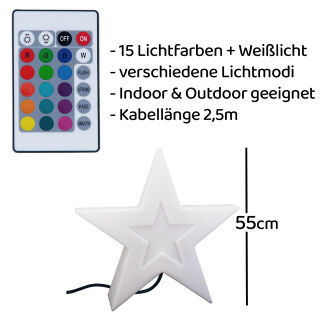 CleSie Leuchtstern Claudia 55cm LED-RGB