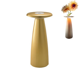 Sigor Nuflair goldfarben Akku-Tischleuchte mit Vaseneinsatz