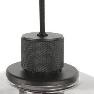 Steinhauer Reflexion Pendelleuchte Rauchglas schwarz 9 flammig