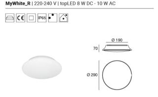 Linealight Wandleuchte Außenleuchte MyWhite_R weiß 3000 Kelvin 30cm