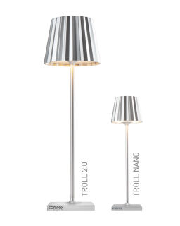 Sompex Troll Nano Akku LED Tischleuchte Outdoorleuchte silber