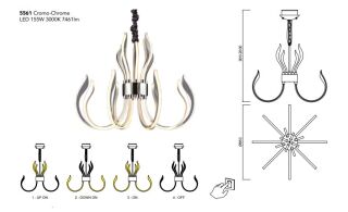 Mantra Versailles chrom LED Pendelleuchte 155W