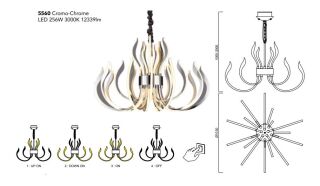 Mantra Versailles chrom LED Pendelleuchte 256W