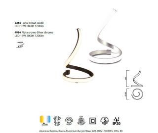 Mantra NUR PLATA CROMO LED Tischleuchte silber