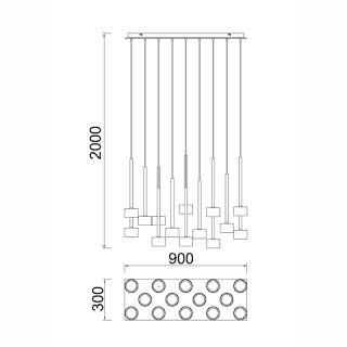 Mantra Tonic Pendelleuchte Multicolor 14-flammig