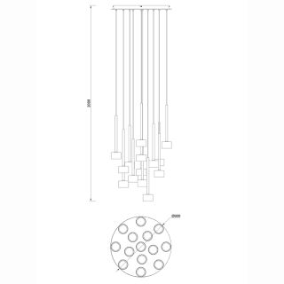 Mantra Tonic Pendelleuchte Multicolor 14-flammig rund