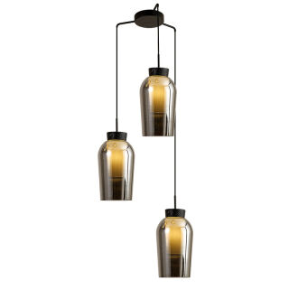 Mantra Nora Pendelleuchte Rauchglas 3-flammig