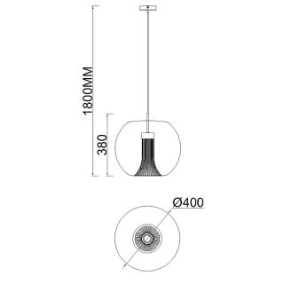 Mantra Kriss Pendelleuchte chrom gold 1-flammig rund