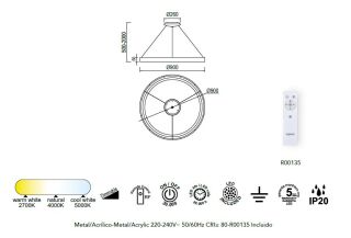 Mantra Niseko II Pendelleuchte LED gold 90cm