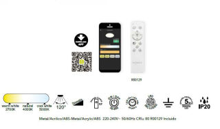 Mantra Coin Deckenleuchte LED mit Fernbedienung schwarz 54cm