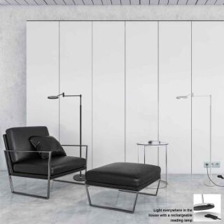 Steinhauer Soleil Akku LED Stehleuchte silber