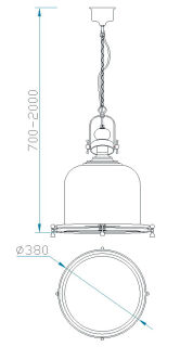 Mantra Vintage Pendelleuchte Messing Antik 38cm