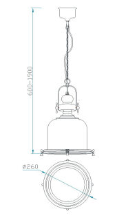 Mantra Vintage Pendelleuchte Messing Antik 26cm