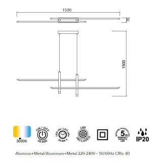 Mantra Esparta Pendelleuchte LED schwarz 50W
