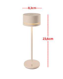 Leonardo Monza Akku LED Tischleuchte sand