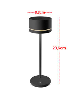 Leonardo Monza Akku LED Tischleuchte schwarz