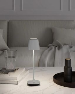 Leonardo Capri Akku LED Tischleuchte grau