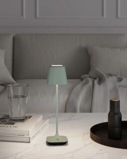 Leonardo Capri Akku LED Tischleuchte olivgrün