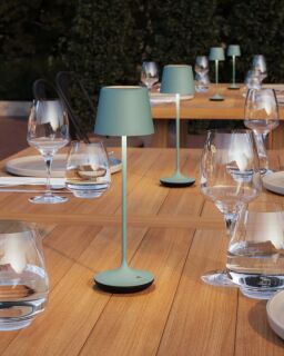 Leonardo Bari Akku LED Tischleuchte olivgrün