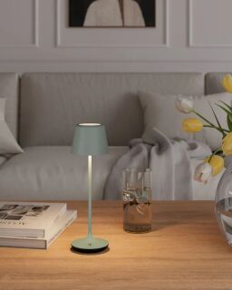 Leonardo Bari Akku LED Tischleuchte olivgrün