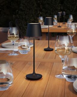 Leonardo Bari Akku LED Tischleuchte schwarz