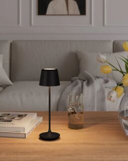 Leonardo Bari Akku LED Tischleuchte schwarz