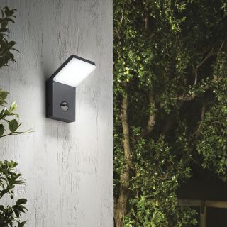Ideal Lux Style Sensor Außenleuchte Wandleuchte mit Bewegungsmelder verschiedene Variationen Anthrazit 4000 Kelvin