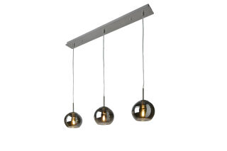 Rauchglaspendelleuchte Tokio 3flg.